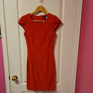 H&M Vibrant Red Mini Dress with Cap Sleeves